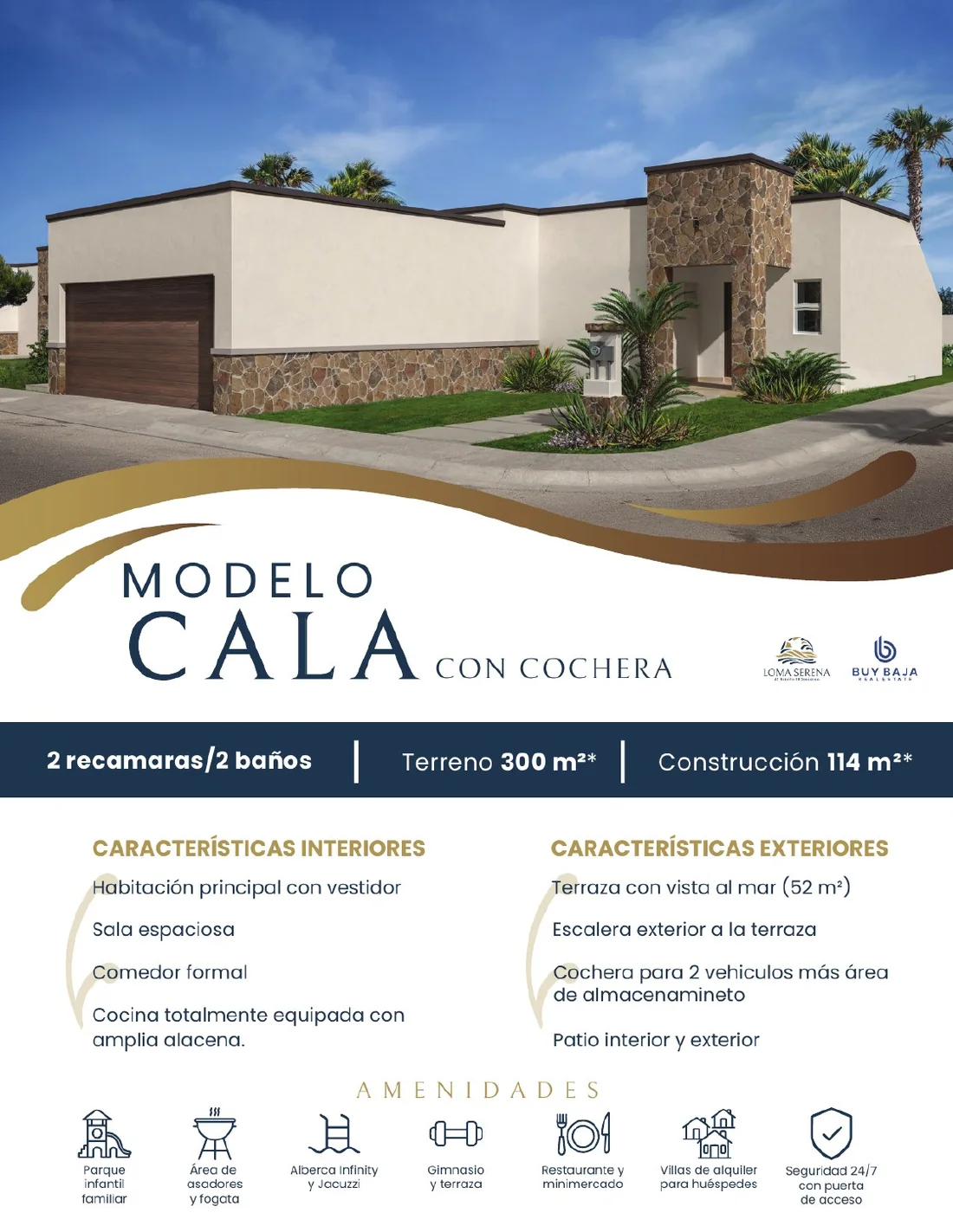 Page 1 of the Cala with garage brochure
