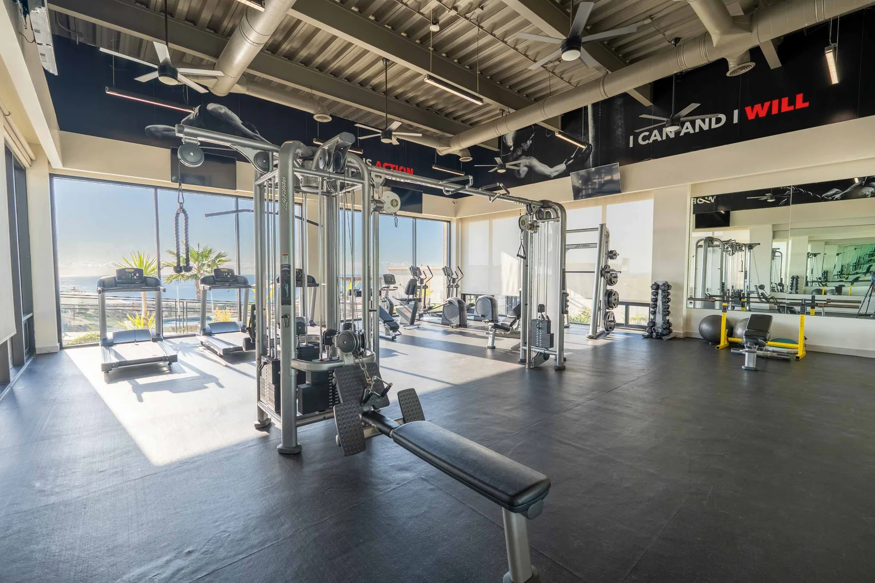 Gym with weights and strength machines